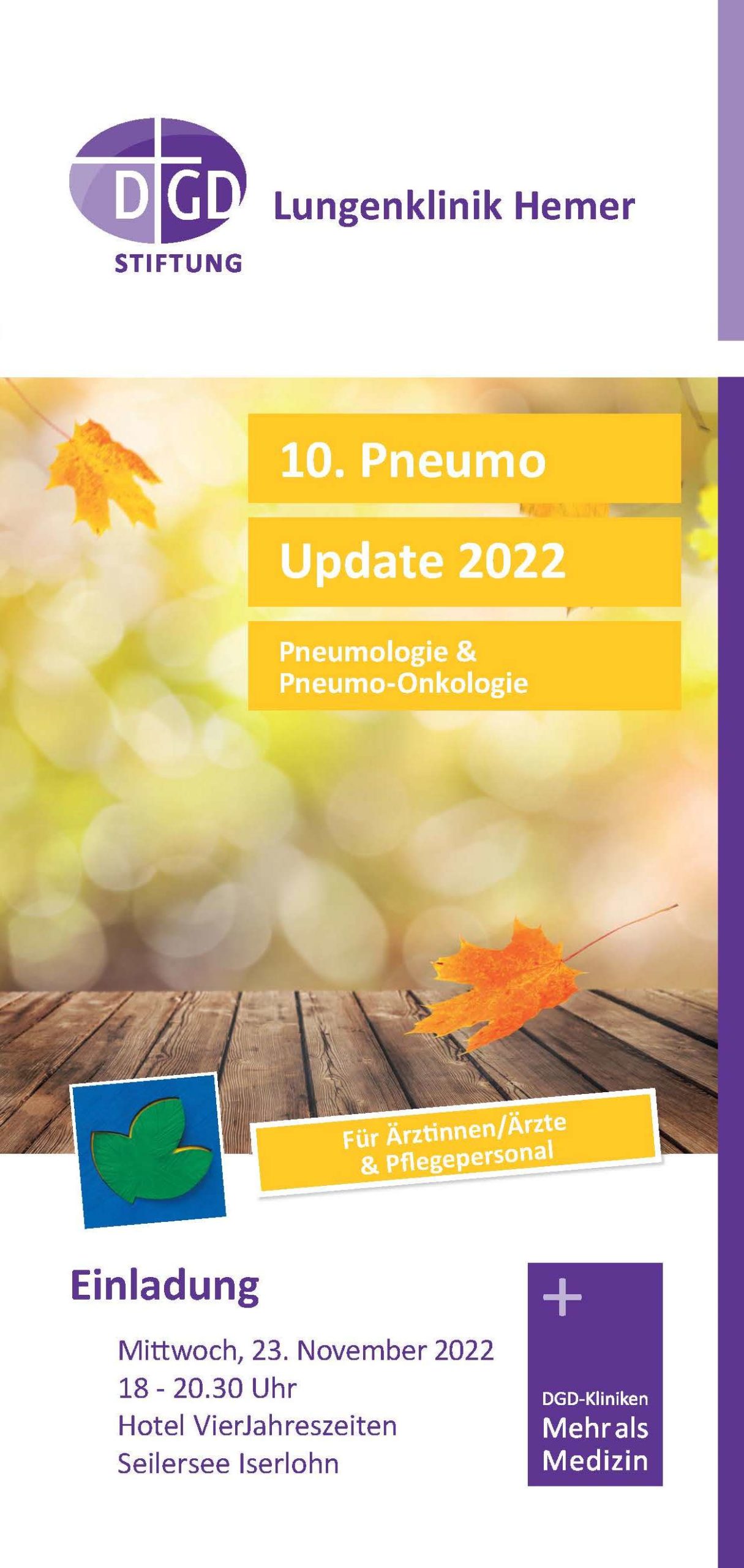 10. Pneumo-Update 2022 - Für Ärztinnen/Ärzte & Pflegepersonal